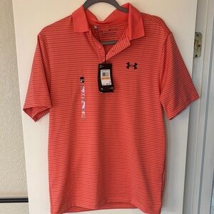 Under Armour Men's Striped Coral Polo